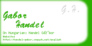 gabor handel business card